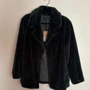 Nordstrom Halogen Green Plush Fuzzy Jacket NWT